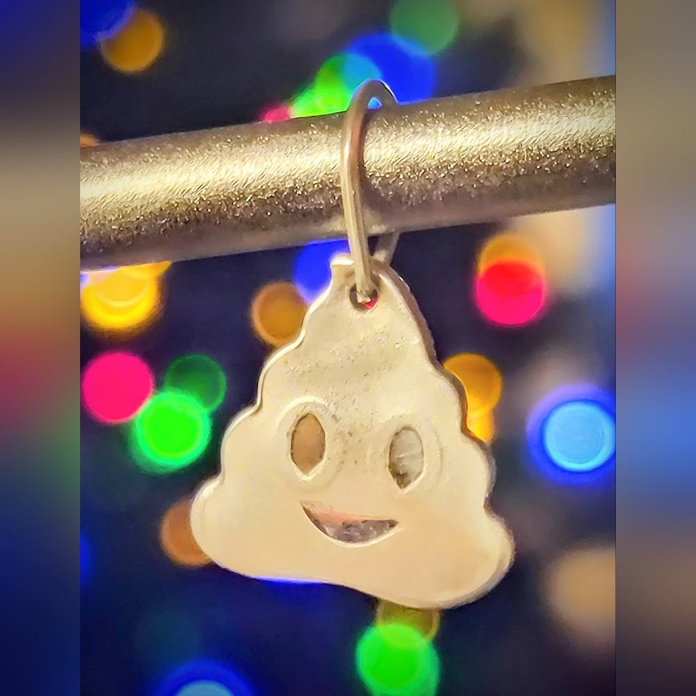 999 Pure Genuine Silver Handmade Cute Emoji Charm  - 999 silver is higher Qualit